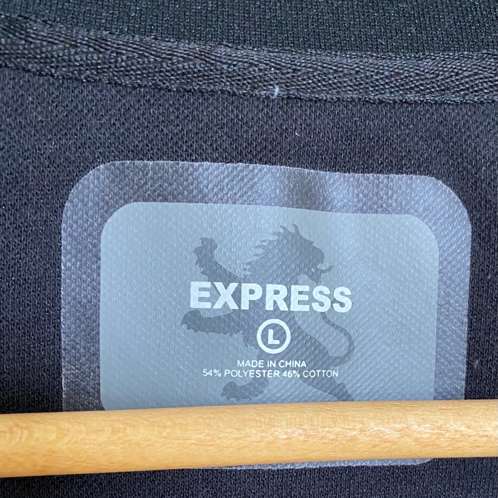 Express Mens L Track Jacket 90s Black Reflective - Picture 6 of 7